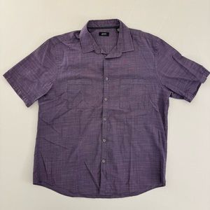 Purple Alfani SS XL Men’s Button Up Shirt Short Sleeve Extra Large